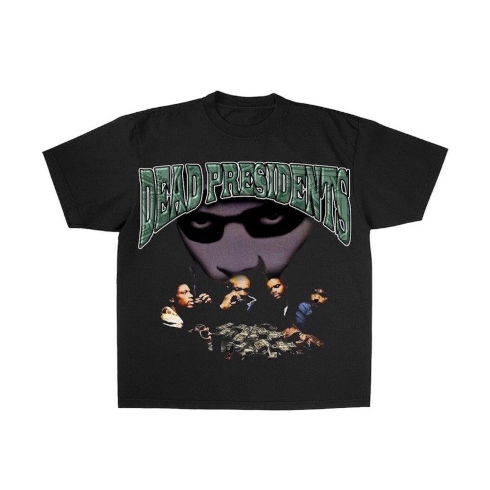 Retro Men's Black Graphic Print Short Sleeve Dead Presidents T-Shirt‎ NWT Size L
